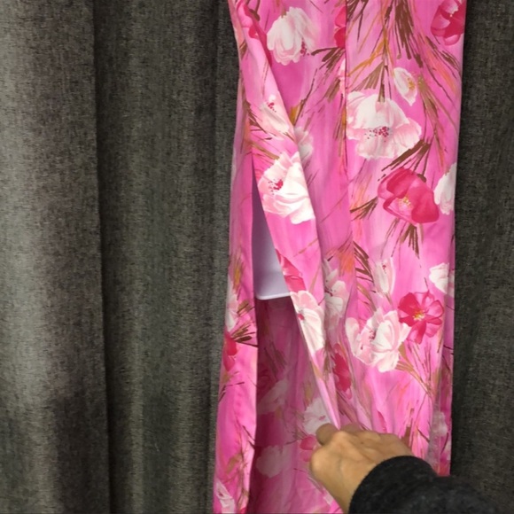 Vintage 60s Sun Fashions of Hawaii Floral Caftan Maxi Dress M/L - Picture 6 of 8